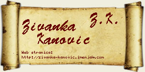 Živanka Kanović vizit kartica